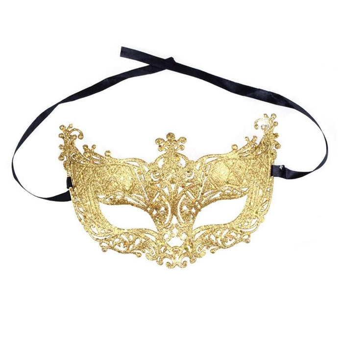 Venetian Masquerade Women Mask Costume Party Face Mask Gold Lace Mask Catwoman Halloween Cutout Prom Party Mask Accessories