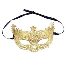 Load image into Gallery viewer, Venetian Masquerade Women Mask Costume Party Face Mask Gold Lace Mask Catwoman Halloween Cutout Prom Party Mask Accessories