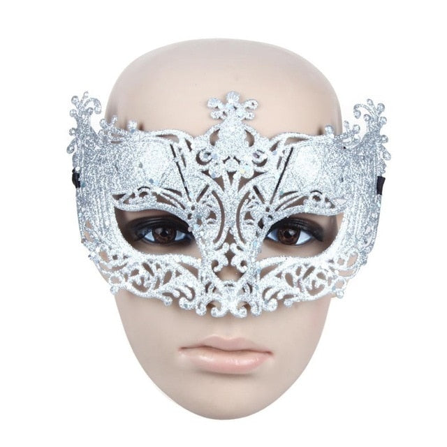 Venetian Masquerade Women Mask Costume Party Face Mask Gold Lace Mask Catwoman Halloween Cutout Prom Party Mask Accessories