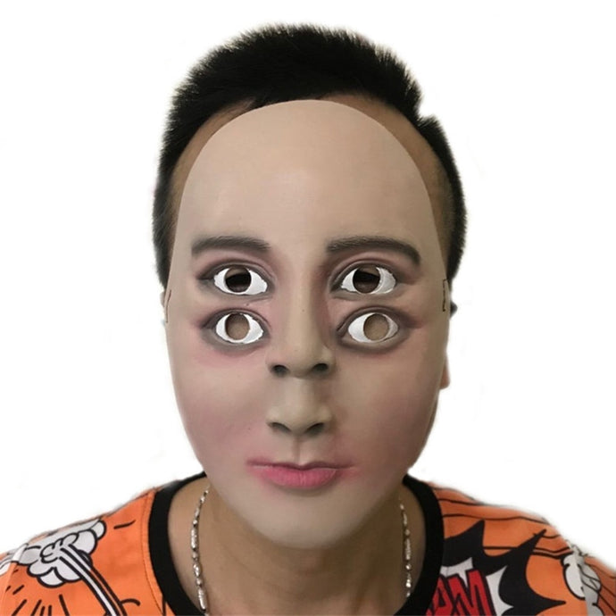 Halloween Latex Material Horror Mask for Adult 4 Eyes 2 Noses Design Full Face Party Spoof Tool MJT010