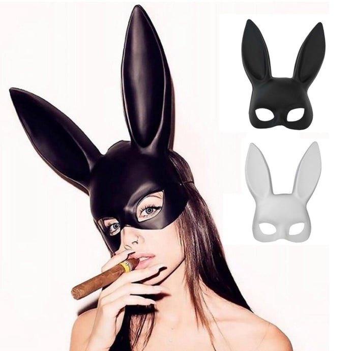 Hot Women Girl Sexy Rabbit Ears Mask Cute Bunny Long Ears Bondage Mask Halloween Masquerade Party KTV Cosplay Costume Props